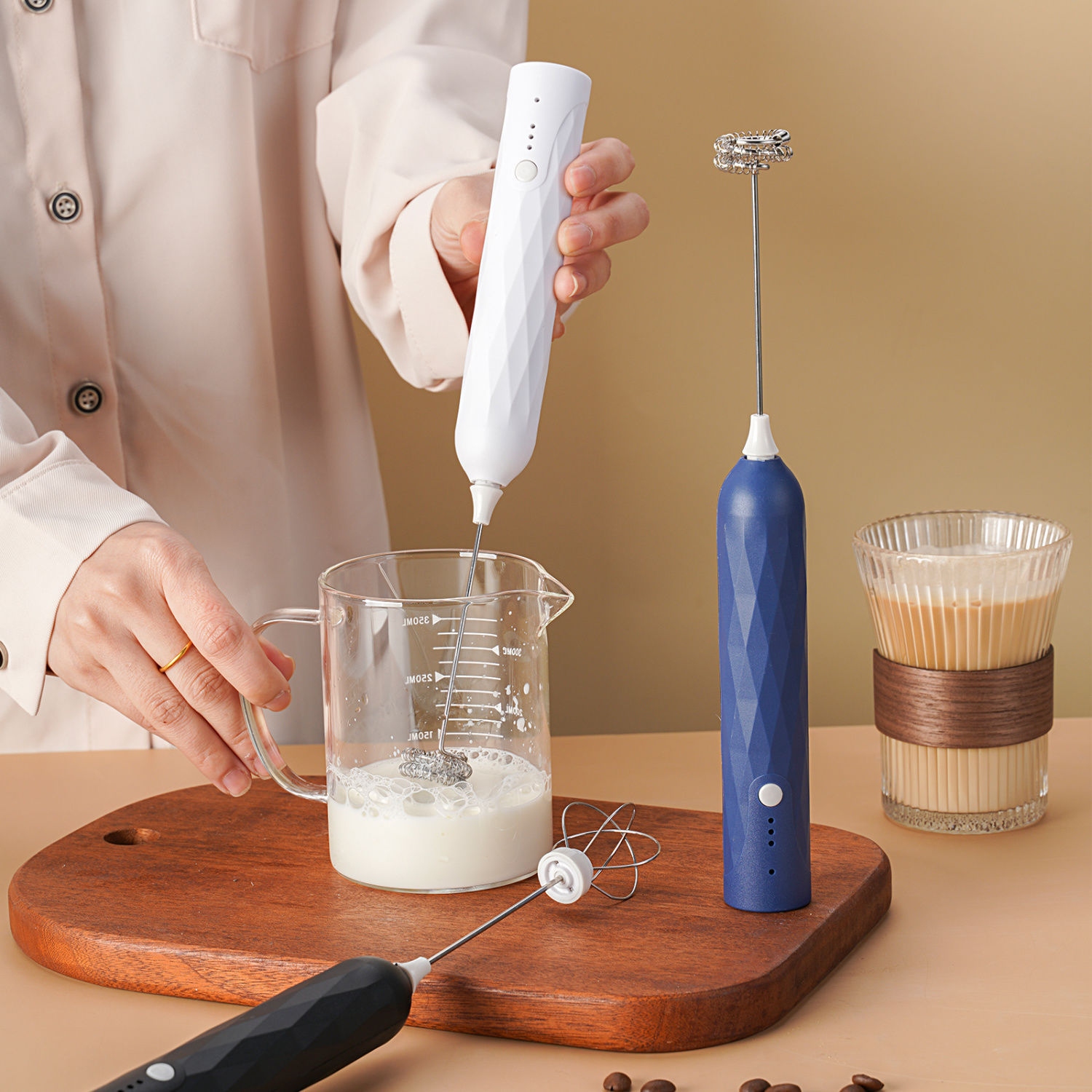 Milk Frother Coffee Stirrer Household Electric Frother Cream Milk Frother Handheld Milk Powder Stirring Stick