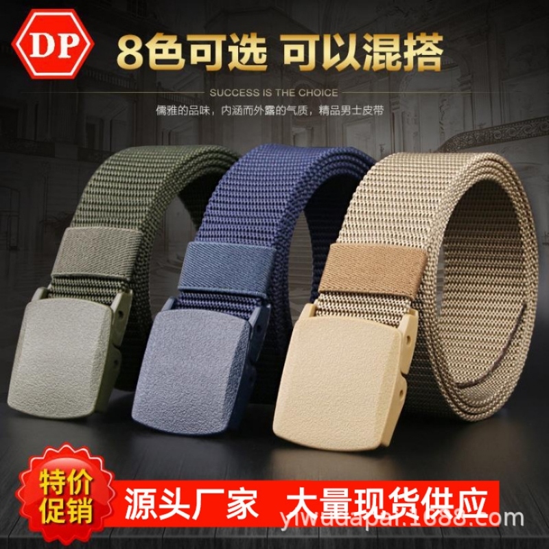 Ready Stock Men's Belt Casual Versatile Tactical Outdoor Nylon Belt Student Military Training Security Check Canvas Belt